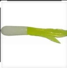 Big Bite Crappie Tubes 1.5in 100ct White/Chartreuse