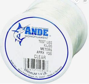 Ande Preminum Mono Clear 1/4lb Spool 125lb