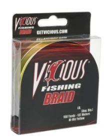 Vicious Braided Line HiVis Yellow 300yd 15lb